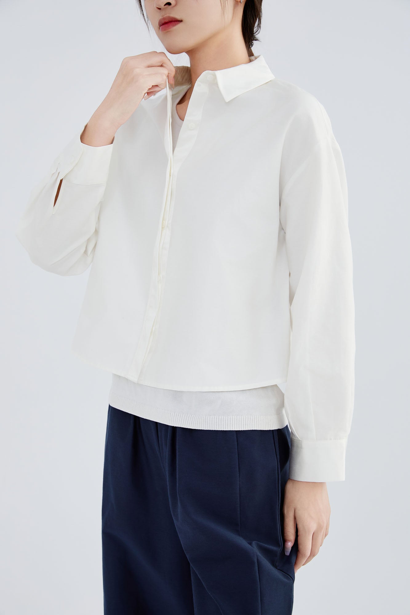 Silk & Cotton Crop Shirt