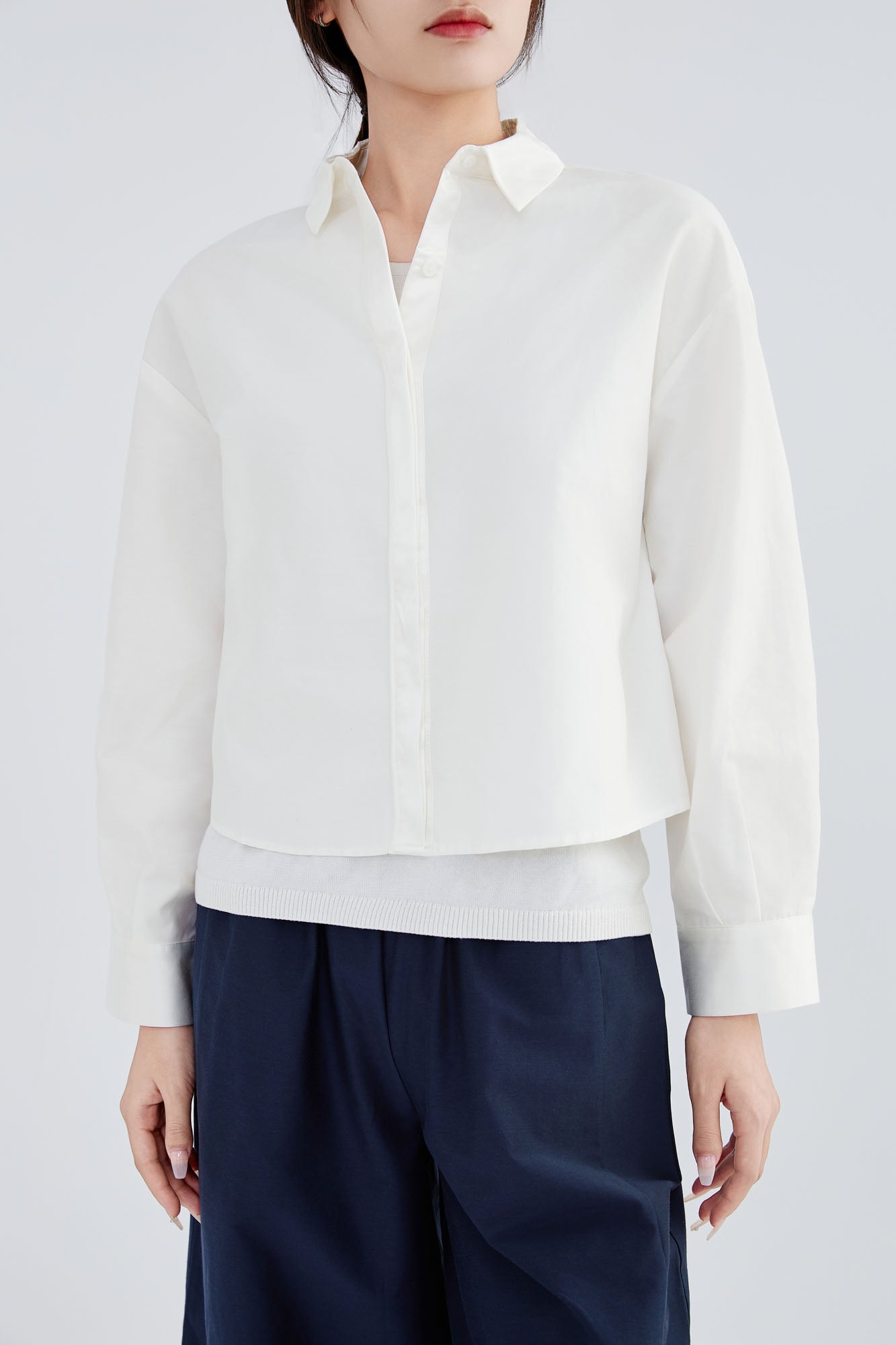 Silk & Cotton Crop Shirt