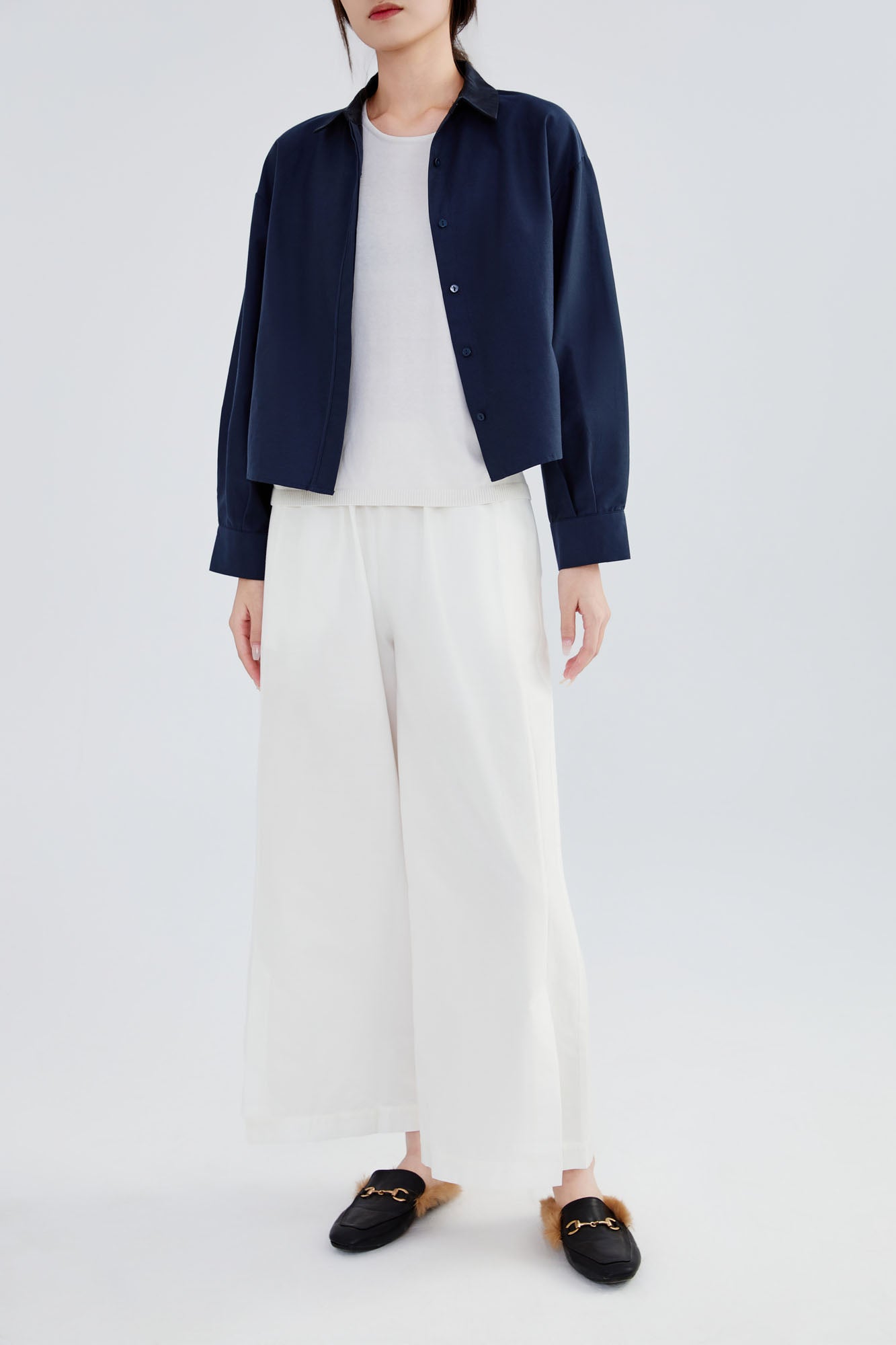 Silk & Cotton Crop Shirt