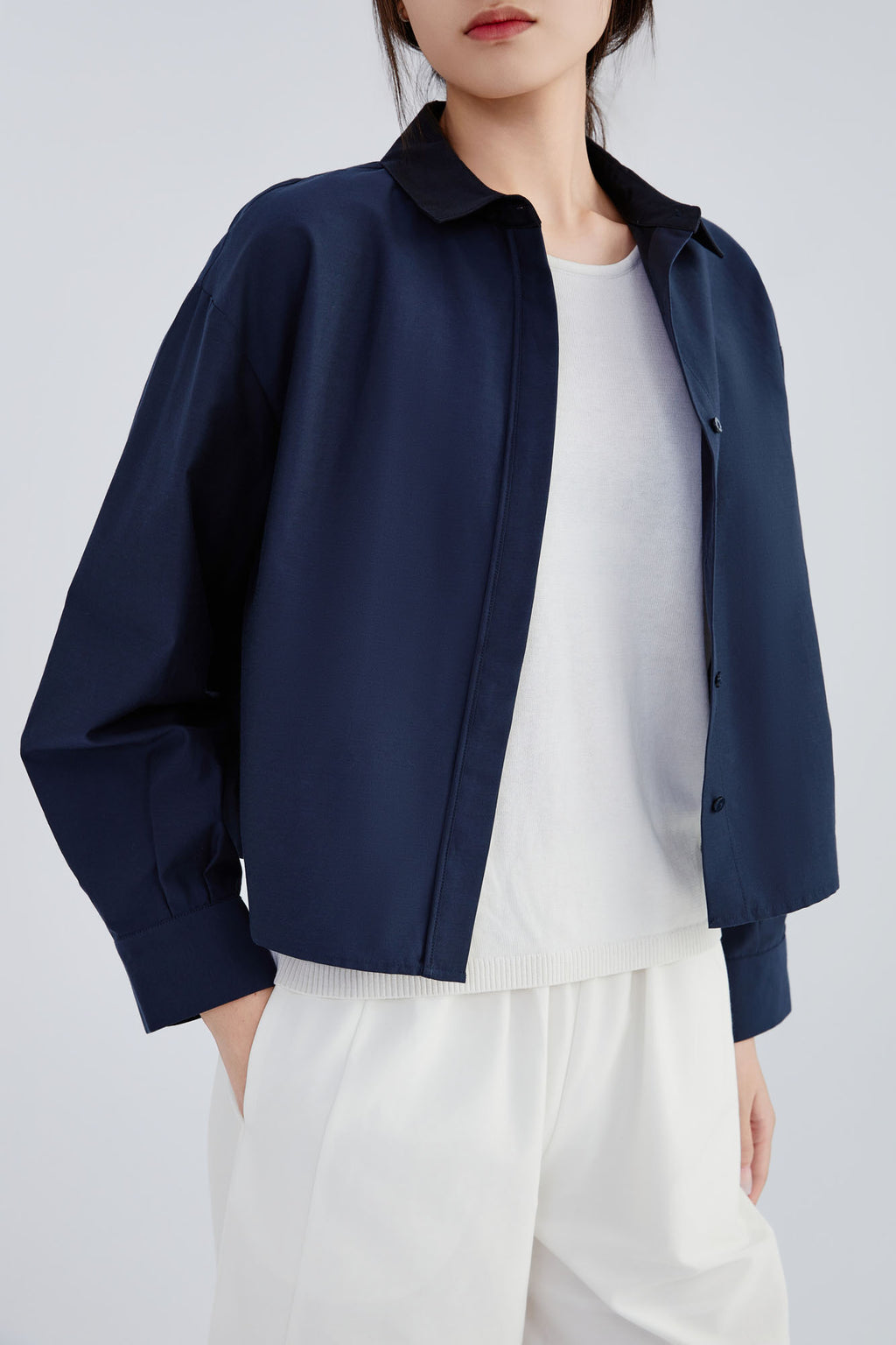 Silk & Cotton Crop Shirt