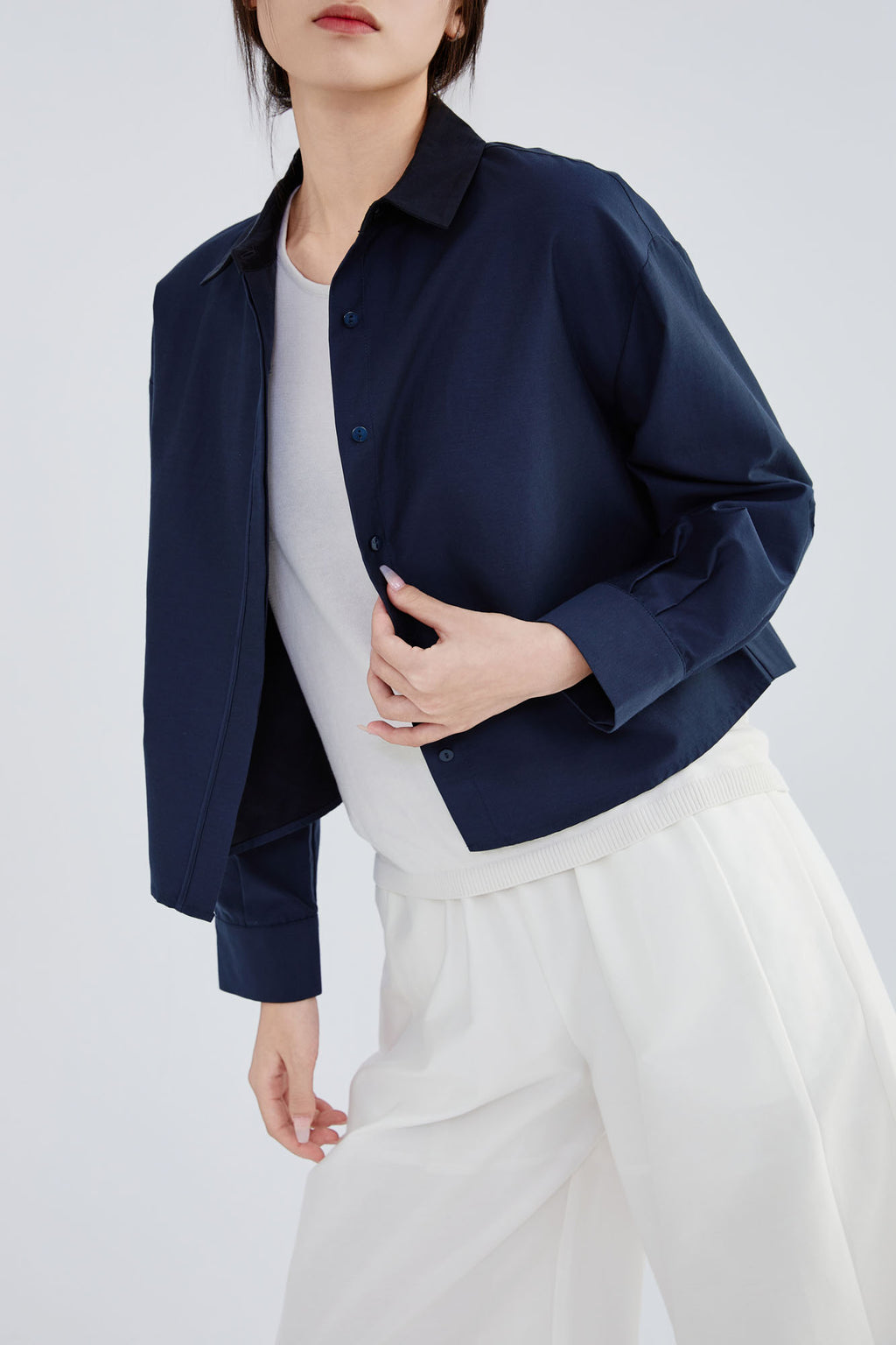 Silk & Cotton Crop Shirt