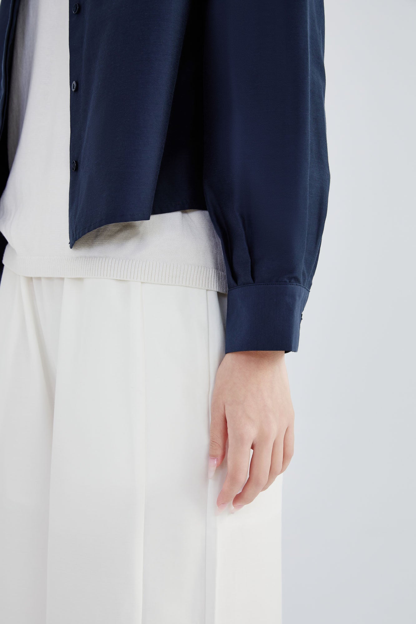 Silk & Cotton Crop Shirt