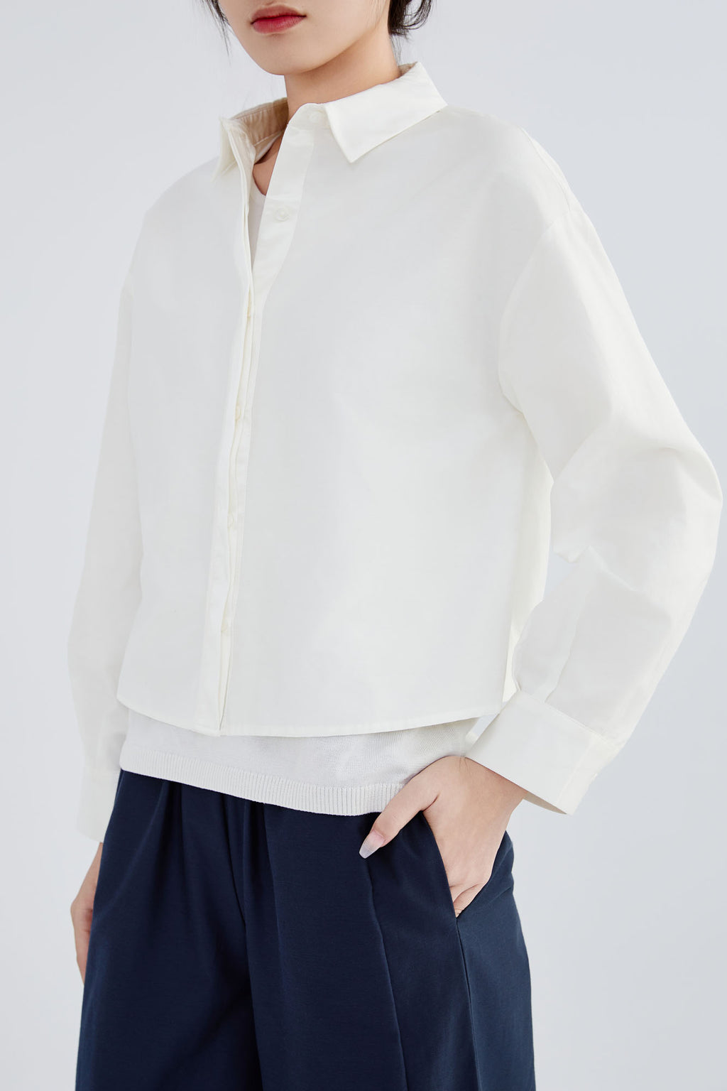 Silk & Cotton Crop Shirt