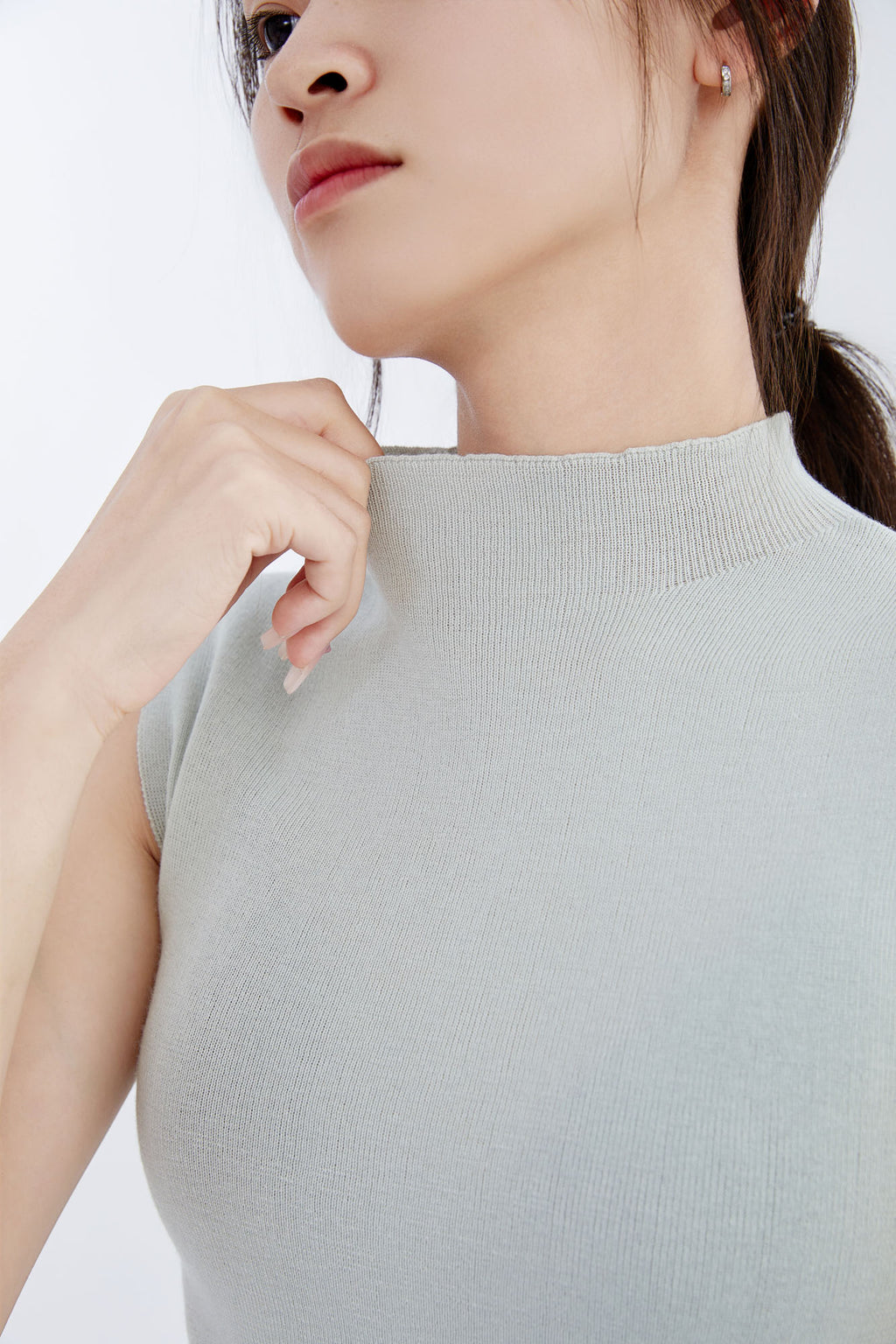 Cashmere Mock Neck Tank Top