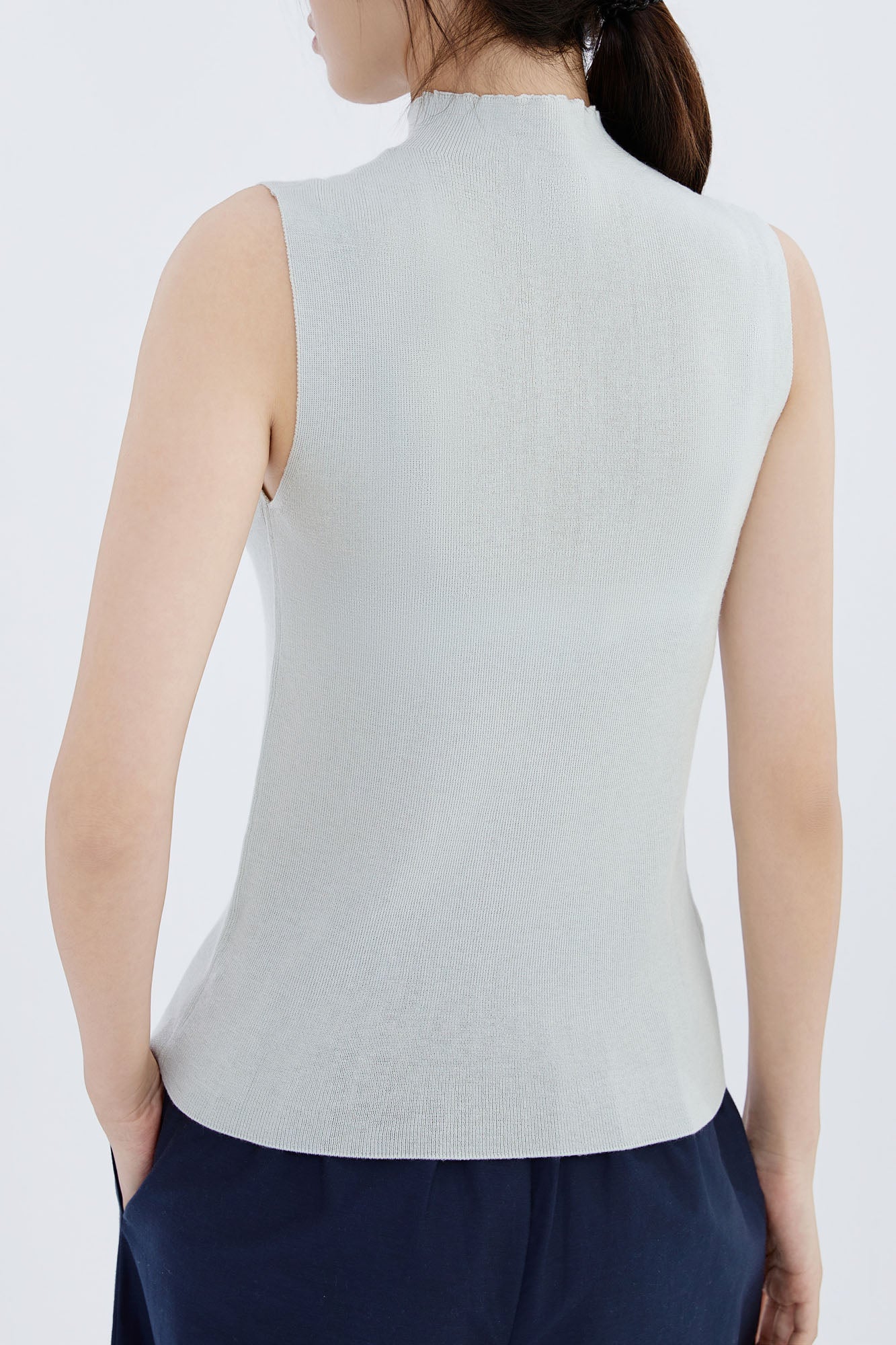 Cashmere Mock Neck Tank Top