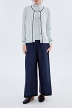 Cashmere Tipped Detail Cardigan