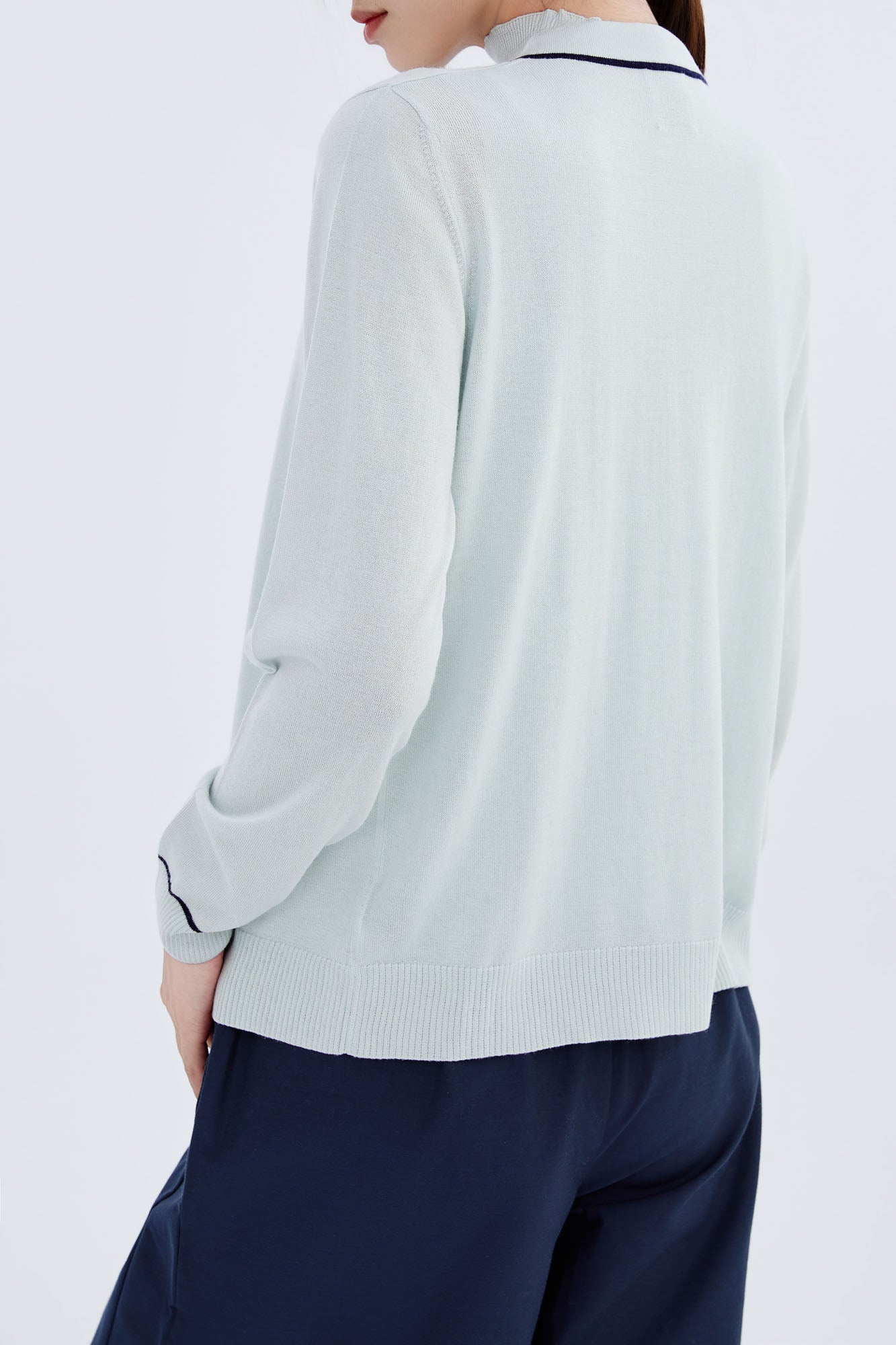 Cashmere Tipped Detail Cardigan