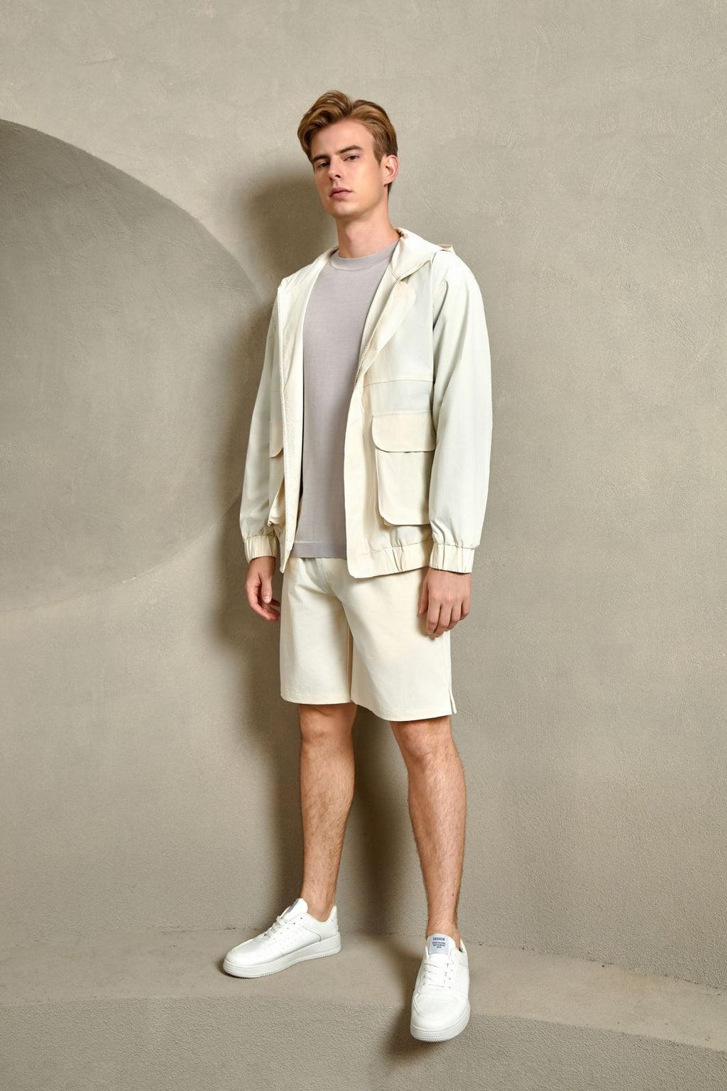 Quick Dry Hooded Windbreaker, Ivory