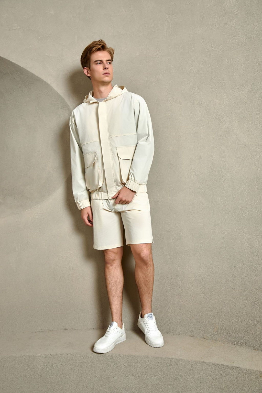 Quick Dry Hooded Windbreaker, Ivory