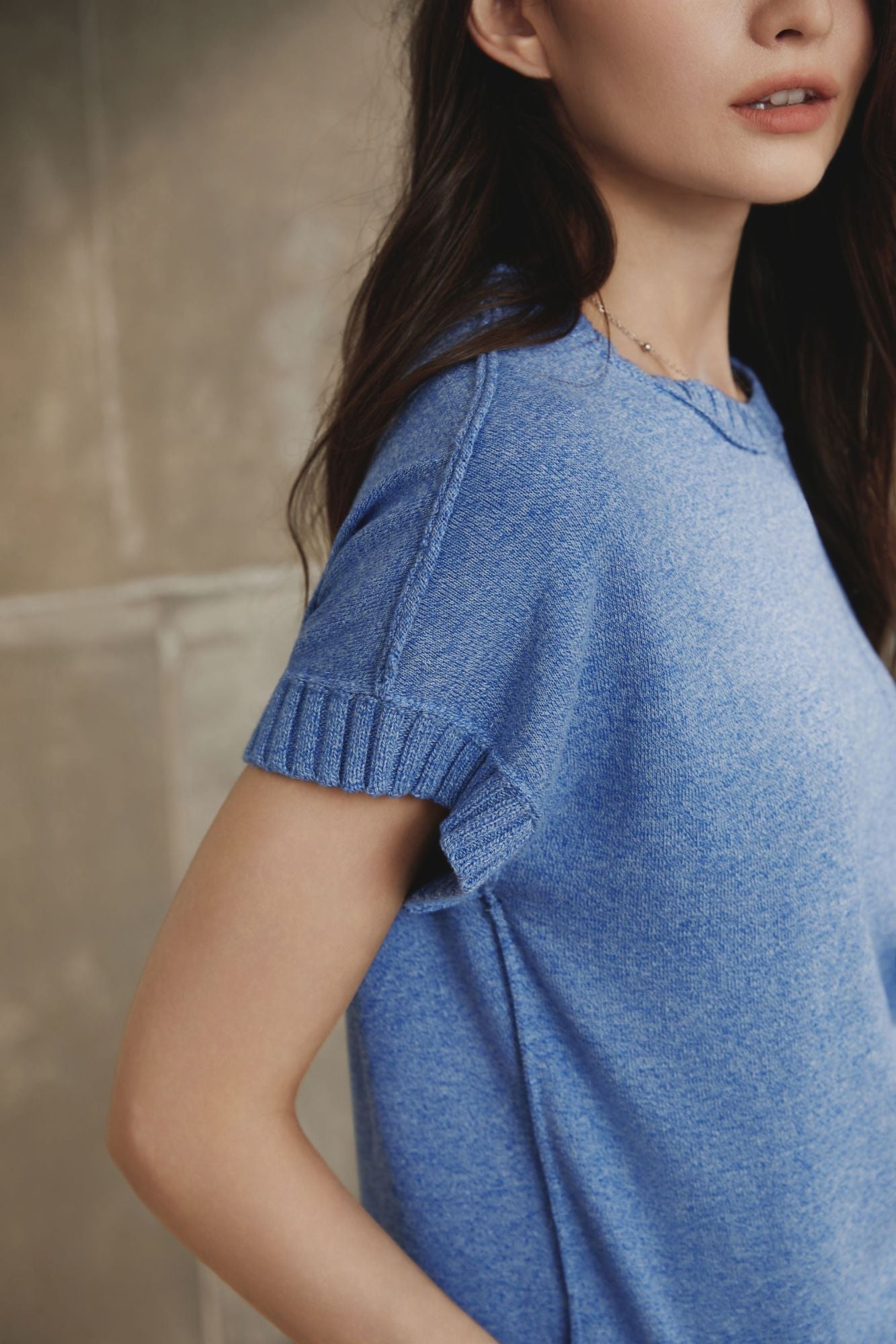 Drop Shoulder Short Sleeve Top