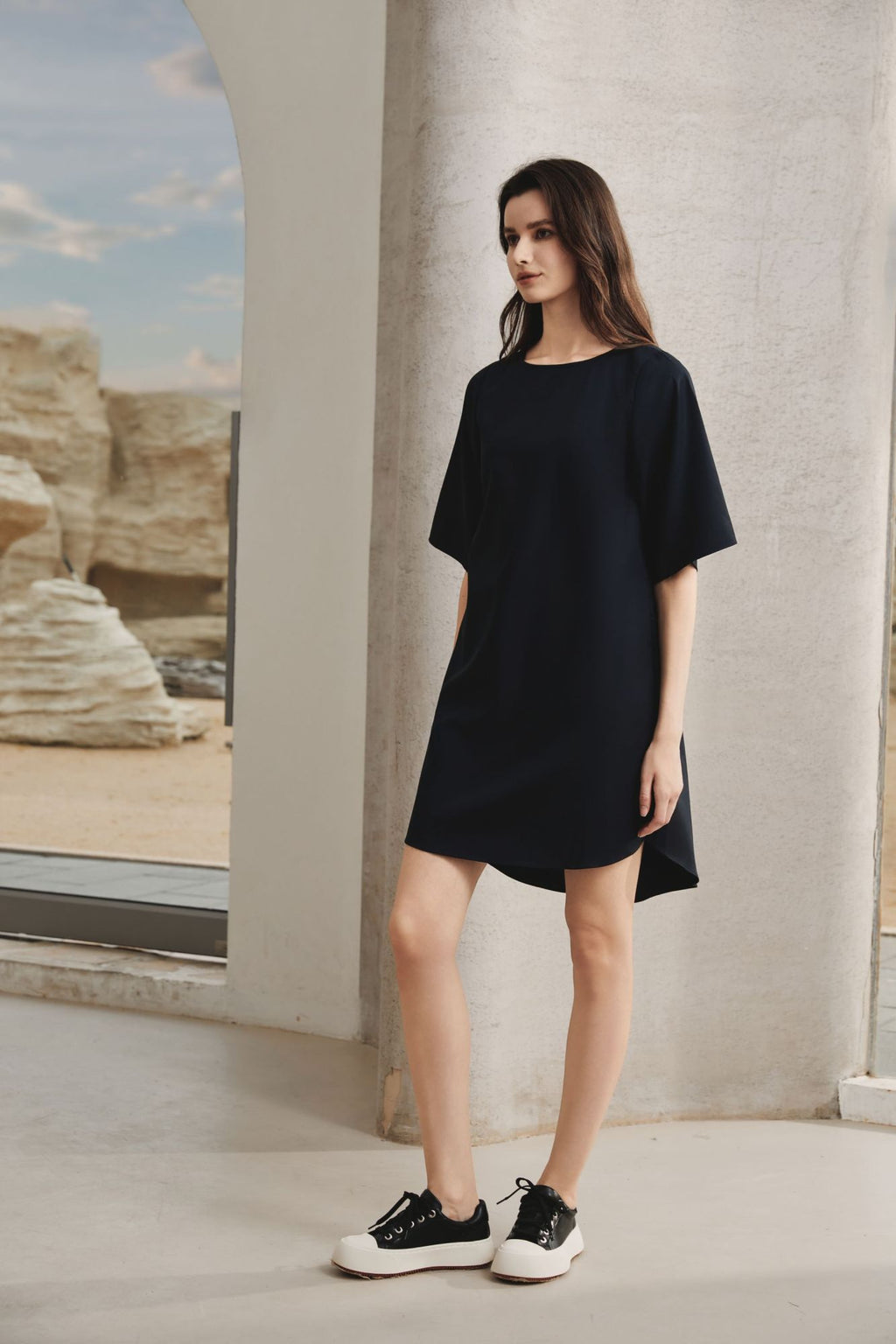 Cotton Draped Dress