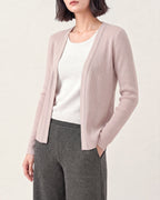 Cotton Silk Ribbed Cardigan