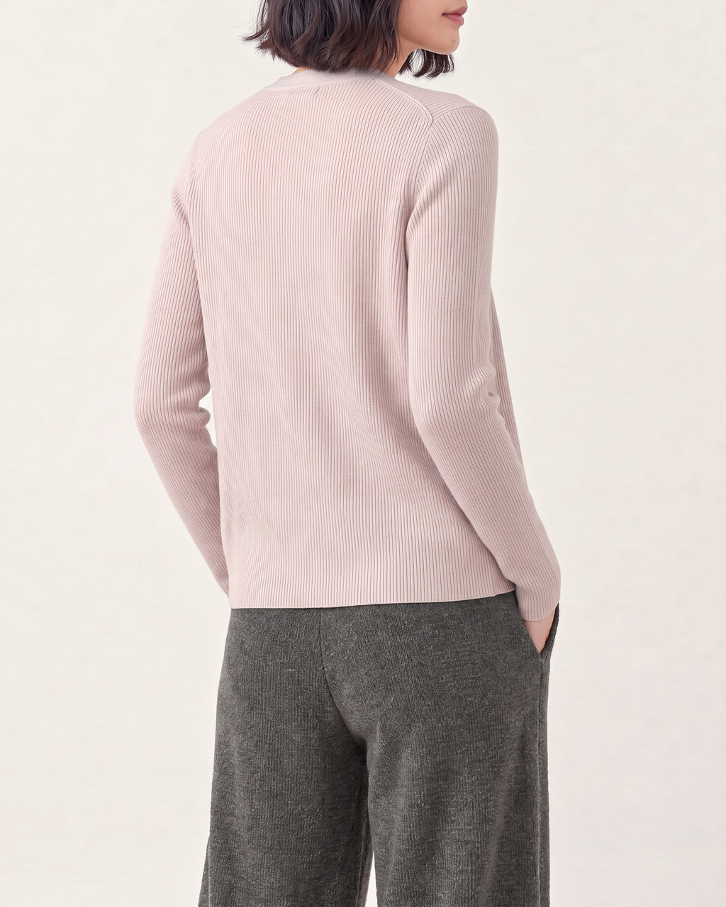 Cotton Silk Ribbed Cardigan