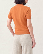 Cotton Blend V Neck Top