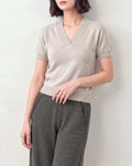 Cotton Blend V Neck Top
