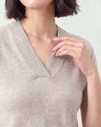 Cotton Blend V Neck Top