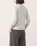 Cotton Blend Round Neck Cardigan