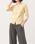 Cotton Blend Round Neck Cardigan