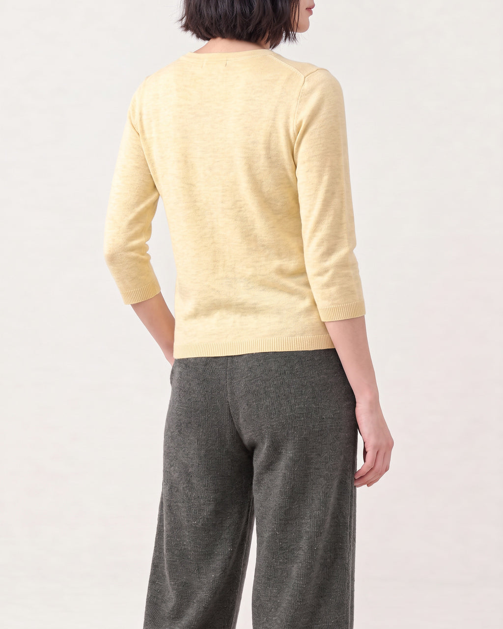 Cotton Blend Round Neck Cardigan