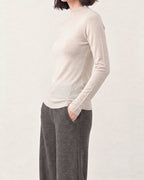 Cotton Silk Mock Neck Pullover