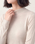 Cotton Silk Mock Neck Pullover
