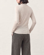 Cotton Silk Mock Neck Pullover