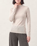 Cotton Silk Mock Neck Pullover