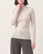 Cotton Silk Mock Neck Pullover