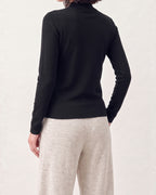 Cotton Silk Mock Neck Pullover