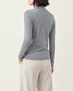 Cotton Silk Mock Neck Pullover