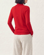 Cotton Silk Mock Neck Pullover