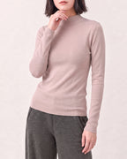 Cotton Silk Mock Neck Pullover