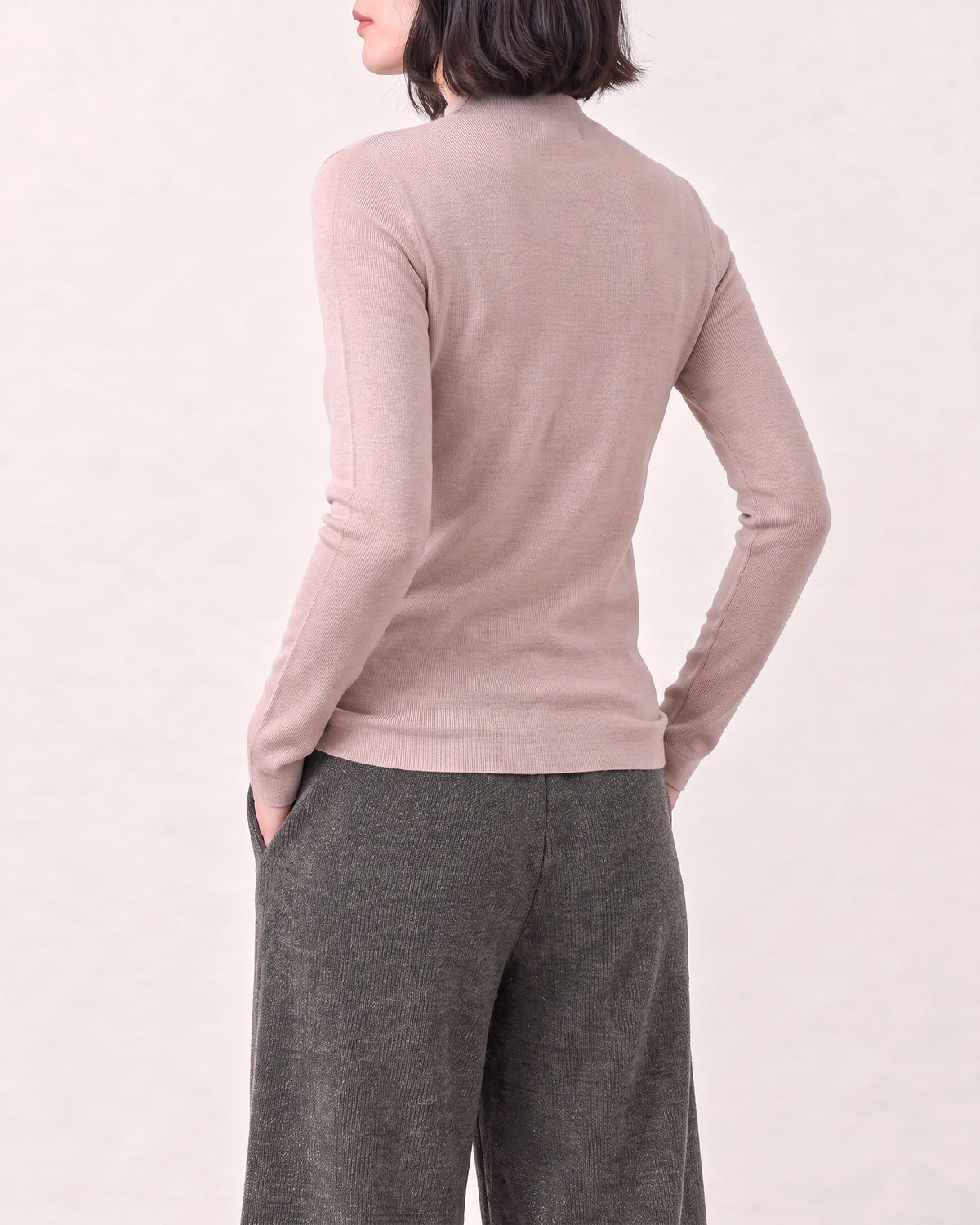 Cotton Silk Mock Neck Pullover