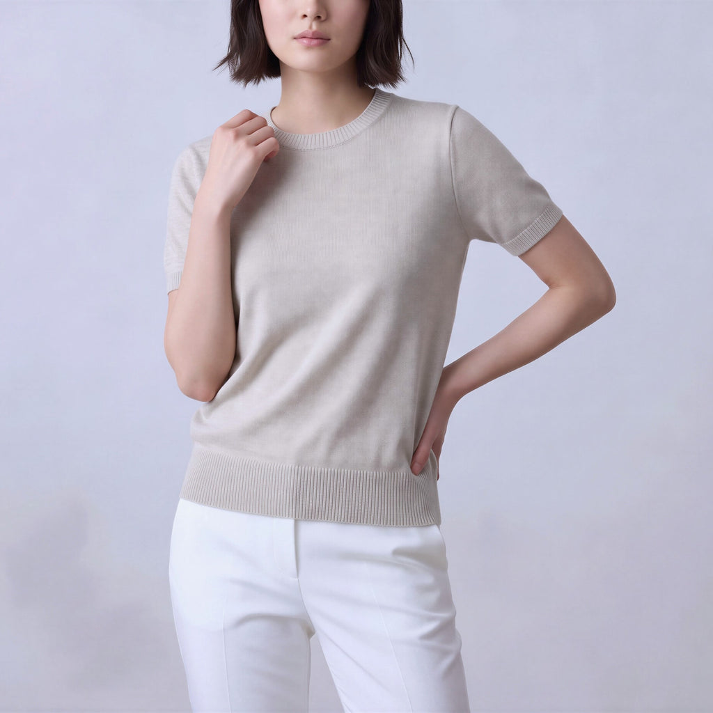Cotton Round Neck Top