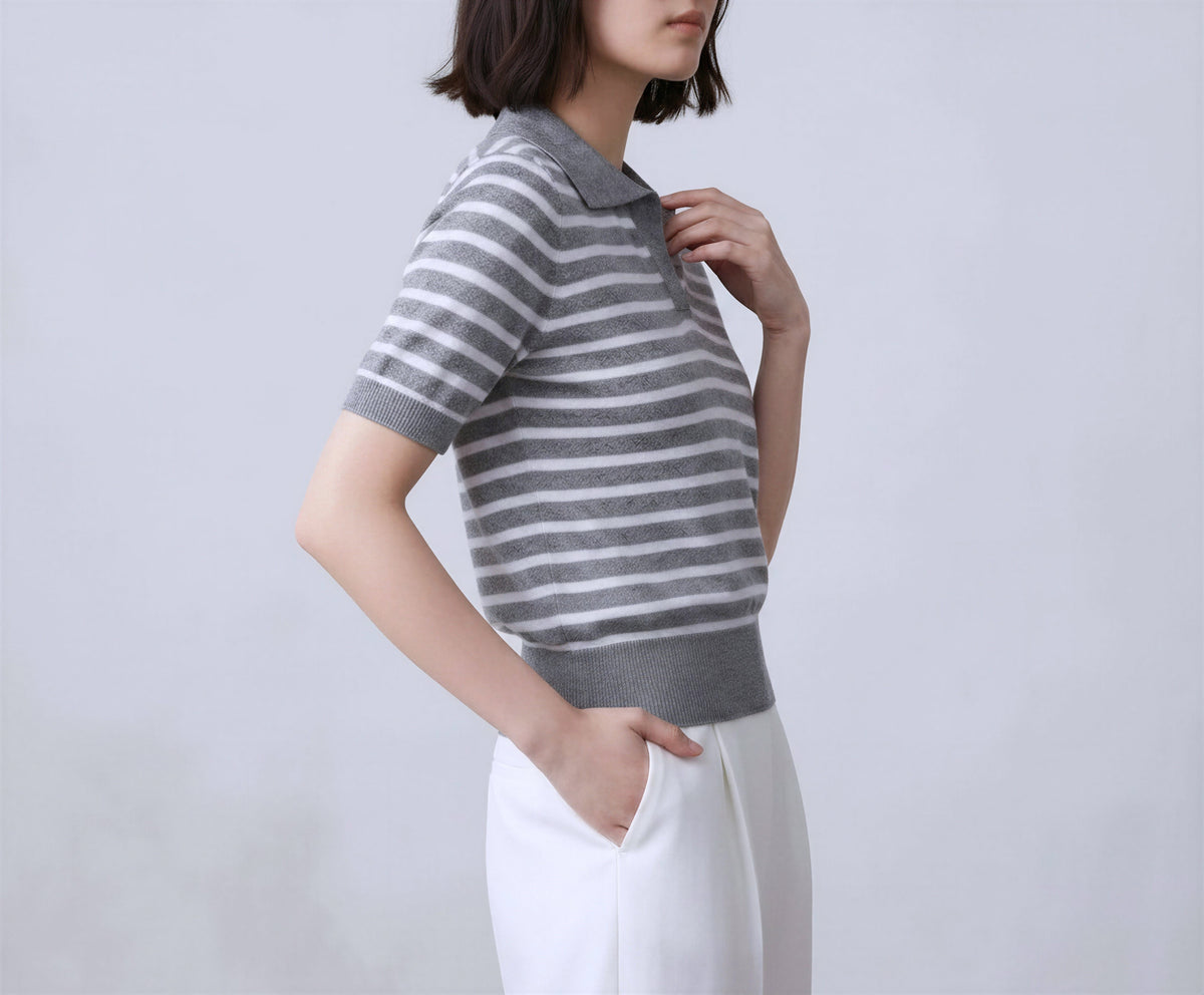 Pure Cotton Striped Polo