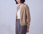 Cotton Round Neck Cardigan With French Cuff