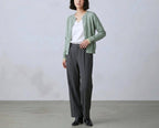 Cotton Round Neck Cardigan With French Cuff