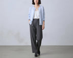 Cotton Round Neck Cardigan With French Cuff