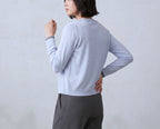 Cotton Round Neck Cardigan With French Cuff