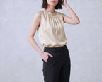 Silk Vest With Ruffle Collar