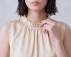 Silk Vest With Ruffle Collar