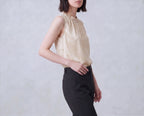 Silk Vest With Ruffle Collar