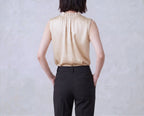 Silk Vest With Ruffle Collar