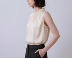 Silk Vest With Ruffle Collar