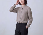 Silk Stand up Collar Shirt