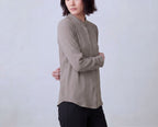 Silk Stand up Collar Shirt