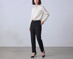 Silk Round Gather Collar Shirt