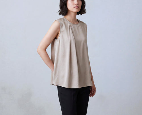 Silk Round Neck Vest