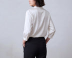 Silk Ruffle V Neck Shirt