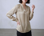 Silk V Neck Shirt